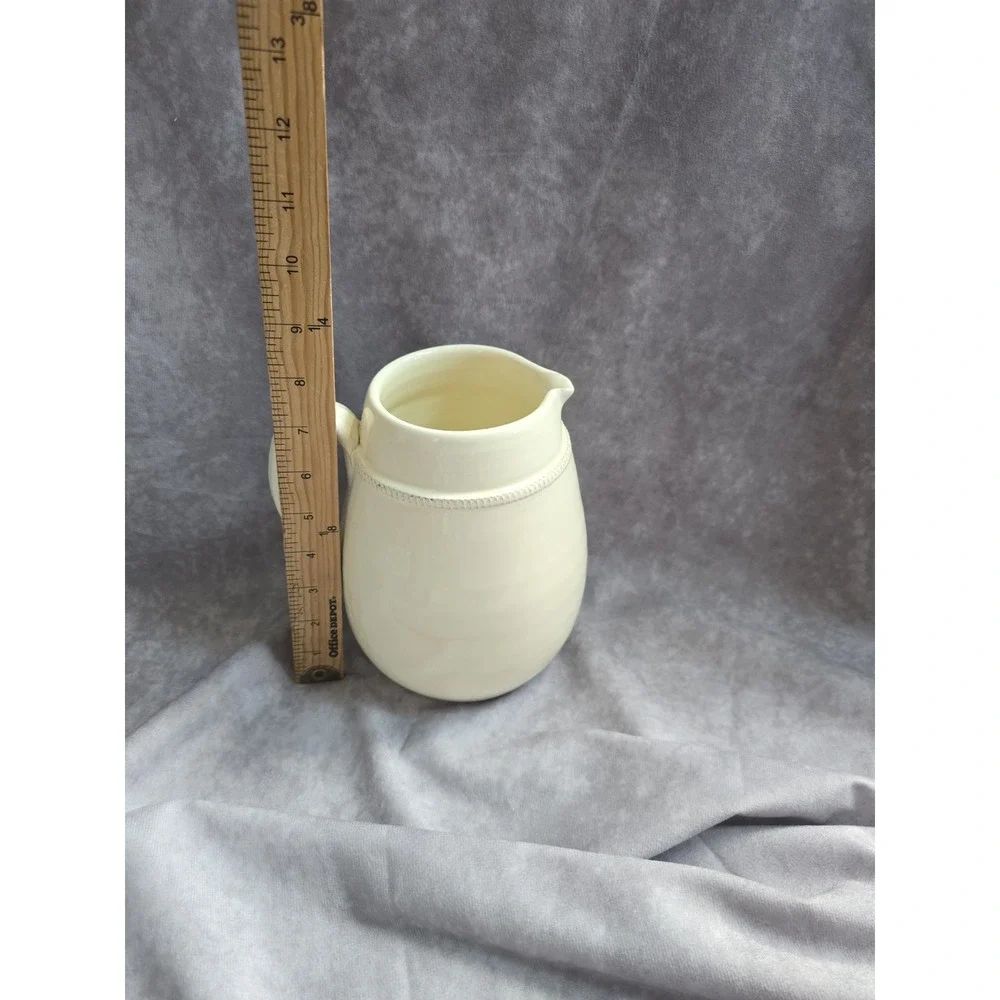 Pier 1 Stoneware Cream DecorativPitcher Off White Ivory Farmhouse Cottage Style